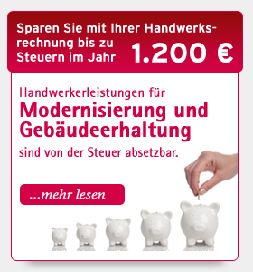 Sparen Sie mit Ihrer Handwerksrechnung bis zu 1200 Euro Steuern im Jahr. Handwerkerleistungen fr Modernisierung und Gebudeerhaltung sind von der Steuer absetzbar. Mehr lesen.